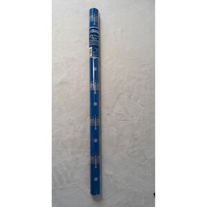 Vintage Chanukah Heavyweight Gift Wrap Menorah Star of David Blue 60 Sq Ft